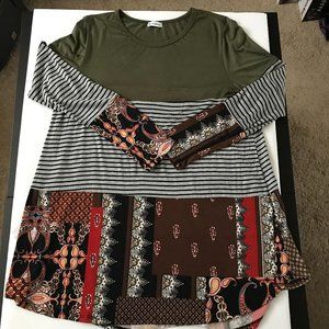 Egs California Mixed Media Hi-Lo Jersey Tunic A-line Size: Small